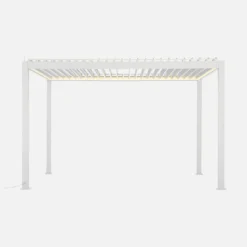sweeek Pergola bioclimatica elettrica 3x4m in alluminio con illuminazione a LED
