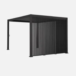 sweeek Pergola bioclimatica in alluminio 3x4m + 3 persiane verticali 1,3m