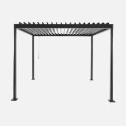 sweeek Pergola bioclimatica 3x3 con piedini arrotondati in alluminio e acciaio e lamelle orientabili