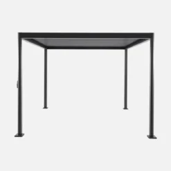 sweeek Pergola bioclimatica 3x3 con piedini arrotondati in alluminio e acciaio e lamelle orientabili