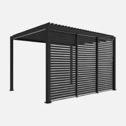 sweeek Pergola bioclimatica 3x4 in alluminio + 3 persiane da 1.3m