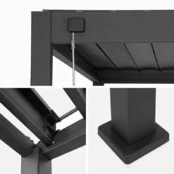 Pergola bioclimatica 3x4 in alluminio + 3 tende da 1m