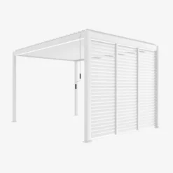 sweeek Pergola bioclimatica 3x4 in alluminio + 3 tende da 1m