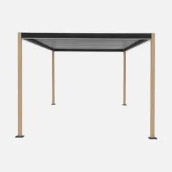 Pergola bioclimatica 3x3m con piedini arrotondati in alluminio e acciaio e lamelle orientabili