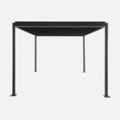 sweeek Pergola bioclimatica 3x3m con piedini arrotondati in alluminio e acciaio e lamelle orientabili