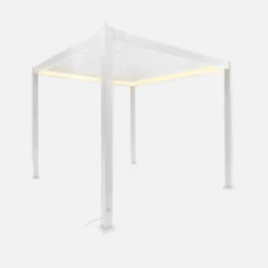 Pergola bioclimatica 3x3m elettrica in alluminio con illuminazione LED