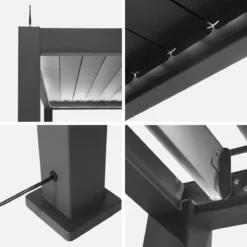 sweeek Pergola bioclimatica 3x6m elettrica in alluminio con illuminazione a LED
