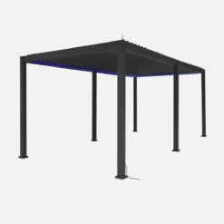 sweeek Pergola bioclimatica 3x6m elettrica in alluminio con illuminazione a LED