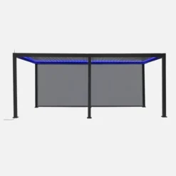sweeek Pergola bioclimatica 3x6m elettrica in alluminio con LED + 2 tende 3m