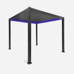 sweeek Pergola bioclimatica 3x3m elettrica in alluminio con illuminazione LED