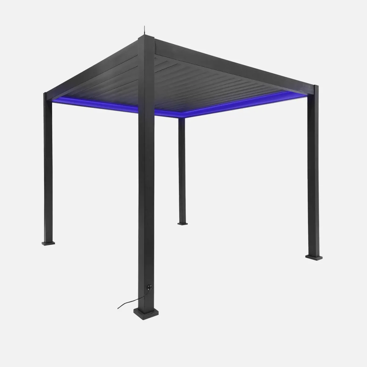 sweeek Pergola bioclimatica 3x3m elettrica in alluminio con illuminazione LED