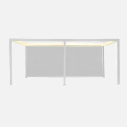 sweeek Pergola bioclimatica 3x6m elettrica in alluminio con LED + 2 tende 3m