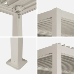 sweeek Pergola bioclimatica 3x3m in alluminio e acciaio, lamelle orientabili