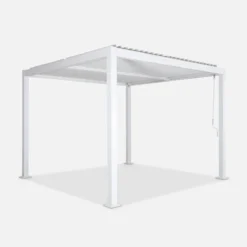 sweeek Pergola bioclimatica 3x3m in alluminio e acciaio, lamelle orientabili
