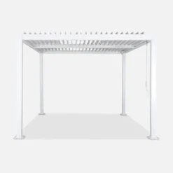 sweeek Pergola bioclimatica 3x3m in alluminio e acciaio, lamelle orientabili