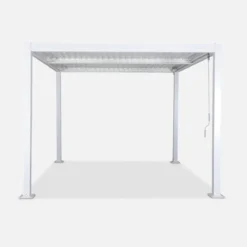 sweeek Pergola bioclimatica 3x3m in alluminio e acciaio, lamelle orientabili