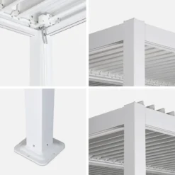 sweeek Pergola bioclimatica 3x3m in alluminio e acciaio, lamelle orientabili