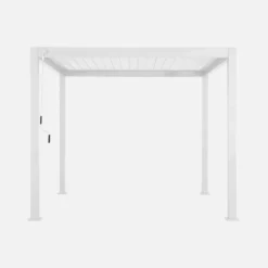 sweeek Pergola bioclimatica 3x3m in alluminio con lamelle orientabili V2 + 3 persiane
