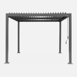 Pergola bioclimatica 3x3m in alluminio e acciaio, lamelle orientabili