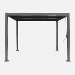 Pergola bioclimatica 3x3m in alluminio e acciaio, lamelle orientabili