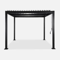 Pergola bioclimatica 3x3m in alluminio e acciaio, lamelle orientabili