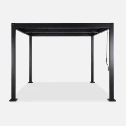 Pergola bioclimatica 3x3m in alluminio e acciaio, lamelle orientabili