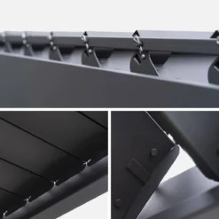 sweeek Pergola bioclimatica 3x3m in alluminio con lamelle orientabili V2 + 3 persiane