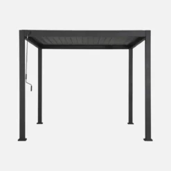 sweeek Pergola bioclimatica 3x3m in alluminio con lamelle orientabili V2 + 3 persiane