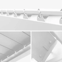 Pergola bioclimatica 3x6m in alluminio + 2 tende 3m