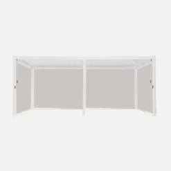 Pergola bioclimatica 3x6m in alluminio + 4 tende 3m