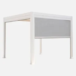 Pergola bioclimatica 3x3m in alluminio V2 + 2 tende da 3m
