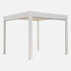 Pergola bioclimatica 3x3m in alluminio V2 + 2 tende da 3m