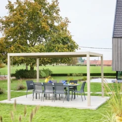 Pergola bioclimatica 3x4m in alluminio e acciaio, lamelle orientabili