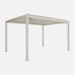 Pergola bioclimatica 3x4m in alluminio e acciaio, lamelle orientabili