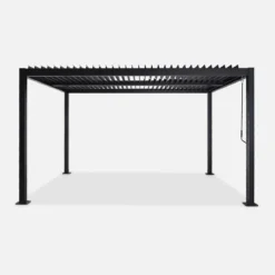 Pergola bioclimatica 3x4m in alluminio e acciaio, lamelle orientabili