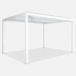 Pergola bioclimatica 3x4m in alluminio e acciaio, lamelle orientabili