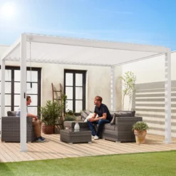 Pergola bioclimatica 3x4m in alluminio, lamelle orientabili