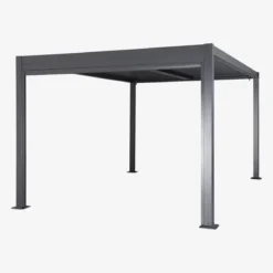 Pergola bioclimatica 3x3m in alluminio e acciaio + tenda 3m