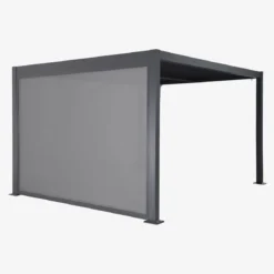 Pergola bioclimatica 3x3m in alluminio e acciaio + tenda 3m