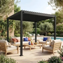 Pergola bioclimatica 3x3m in alluminio con lamelle orientabili