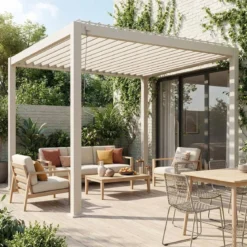 Pergola bioclimatica 3x3m in alluminio con lamelle orientabili