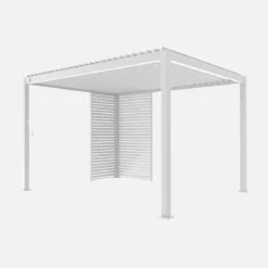 Pergola bioclimatica 3x4m in alluminio + 1 persiana 1m + 1 persiana 1.3m