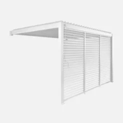 Pergola bioclimatica 3x4m in alluminio addossata + 3 persiane 1.3m
