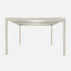 Pergola bioclimatica 3.6x3.6m in alluminio e acciaio con lamelle orientabili