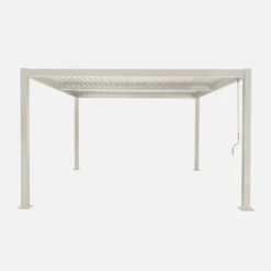 Pergola bioclimatica 3.6x3.6m in alluminio e acciaio con lamelle orientabili