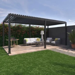 Pergola bioclimatica 3x6m in alluminio, lamelle orientabili