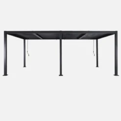 Pergola bioclimatica 3x6m in alluminio e acciaio, lamelle orientabili