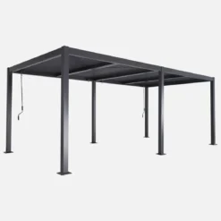 Pergola bioclimatica 3x6m in alluminio e acciaio, lamelle orientabili