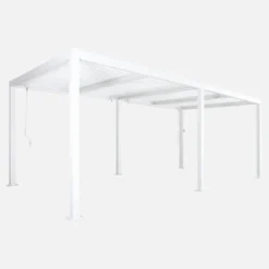 Pergola bioclimatica 3x6m in alluminio e acciaio, lamelle orientabili