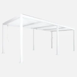 Pergola bioclimatica 3x6m in alluminio e acciaio, lamelle orientabili